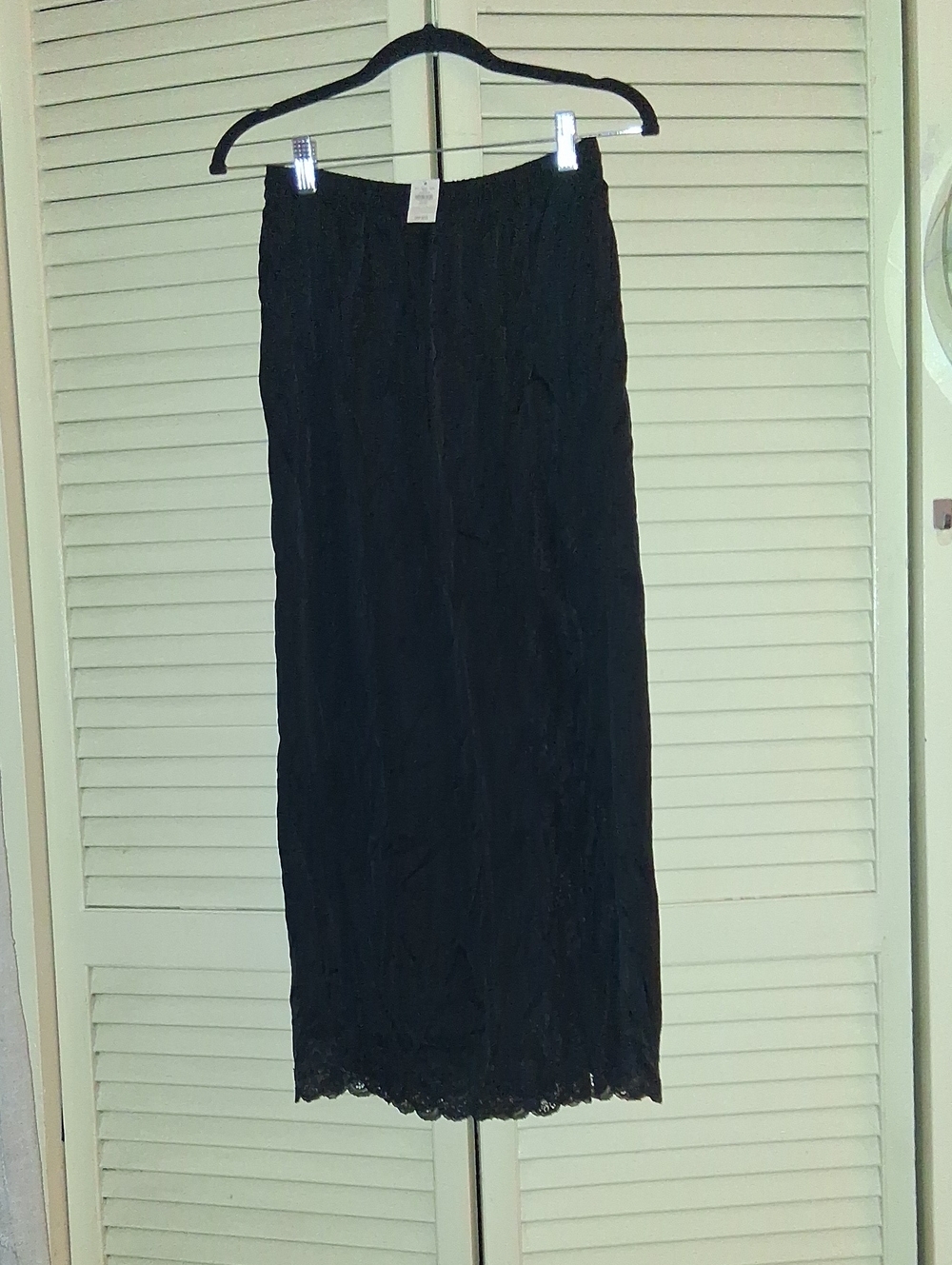 aerie Black Lace-Trim Maxi Skirt